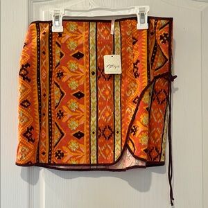 Free People Multicolor Patterned Wrap Skirt